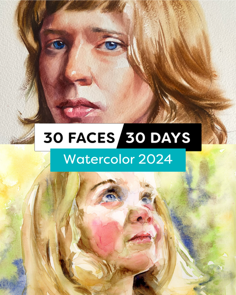 30 Faces/30 Days - Watercolor (2024)