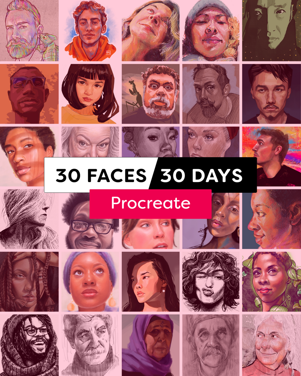 30 Faces/30 Days - Procreate (2022) – Sktchy